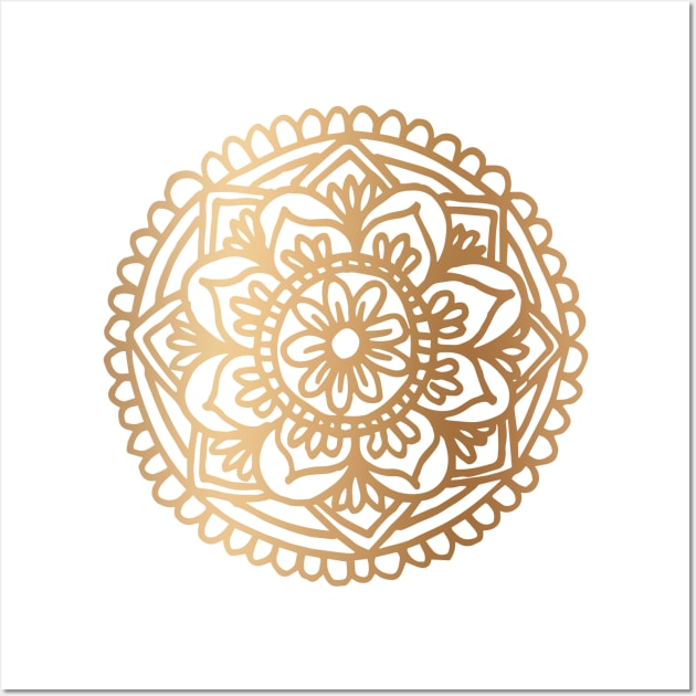Gold Mandala Flower New 2020 Wall Art by julieerindesigns